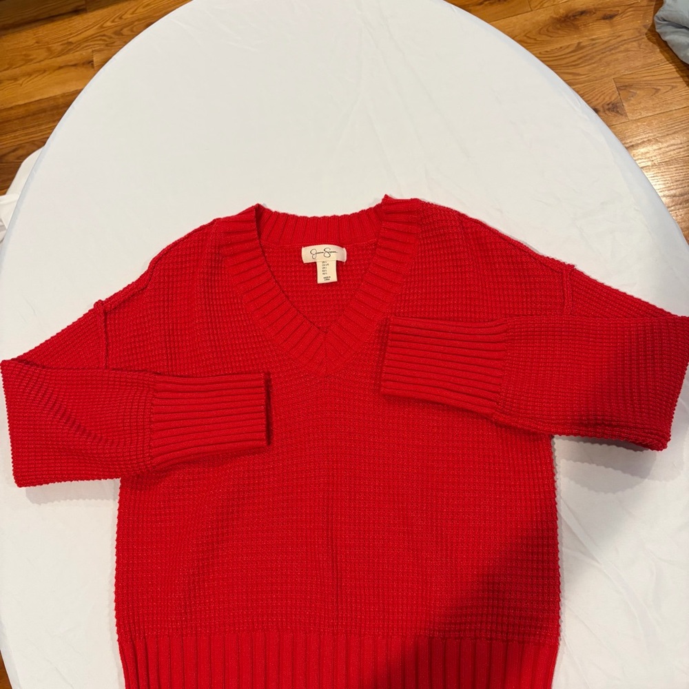 Jessica Simpson V-Neck Red Sweater